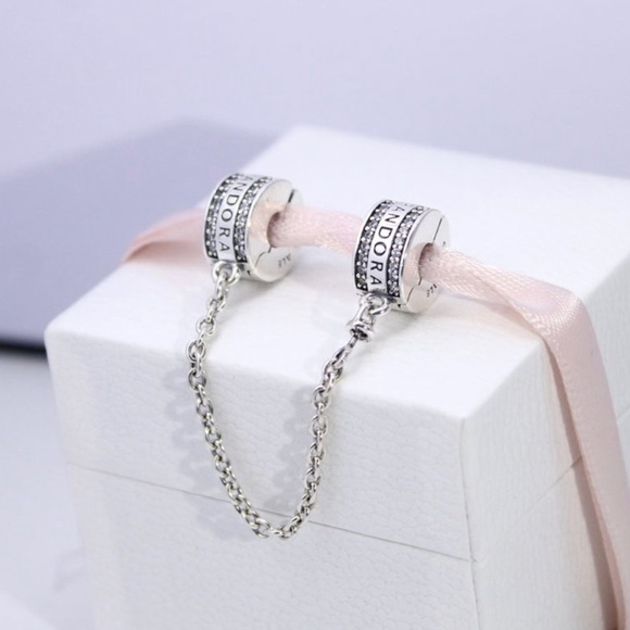 Pandora Jewelry New Pandora Logo Sterling Silver Safety Chain